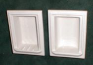 Ceramic Recessed Soap, Tumbler Holders 5" x 7" - $160.00/pr.